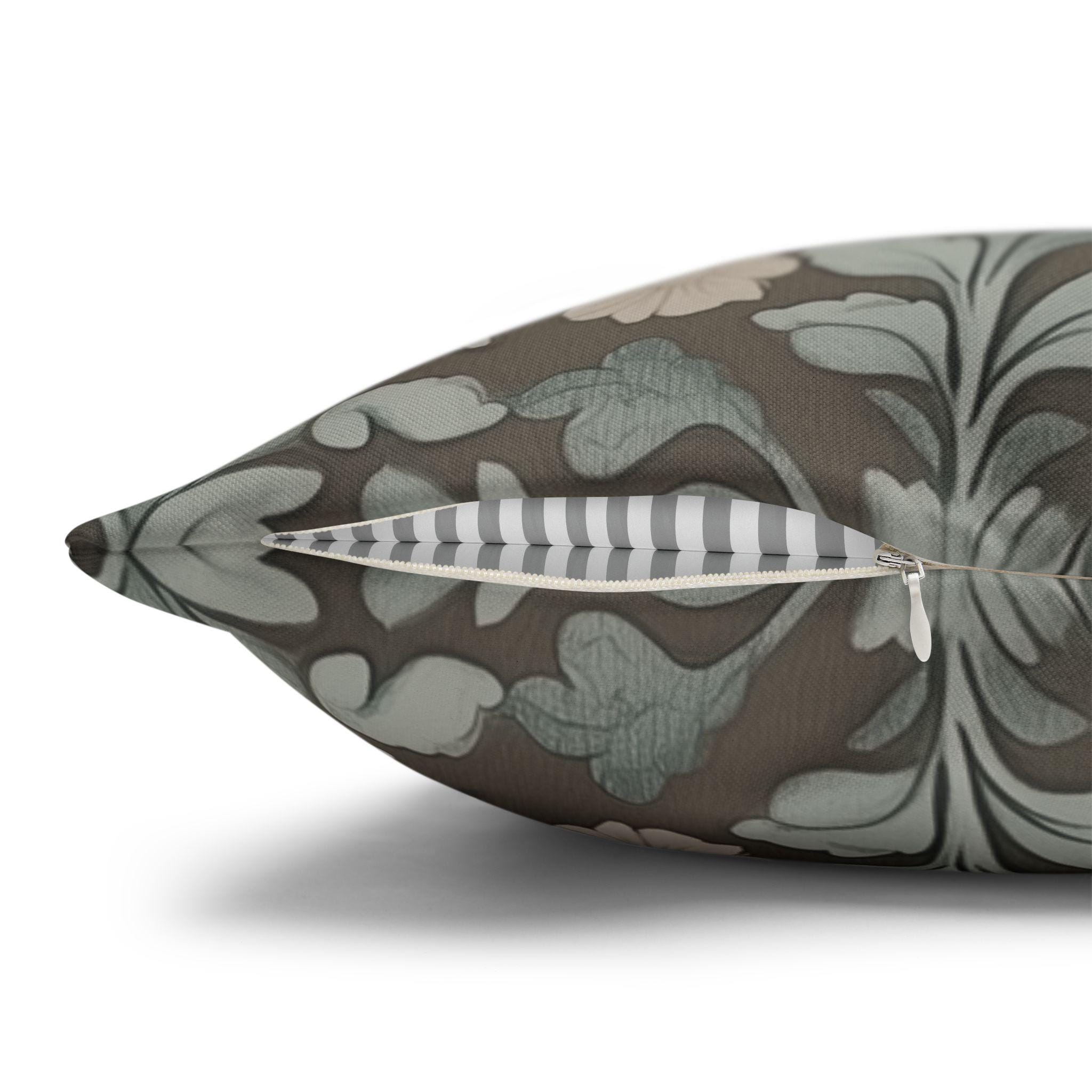 William Morris Inspired Botanical Pillow Cover: Soft Sage, Taupe, Blush Floral Print Accent Case