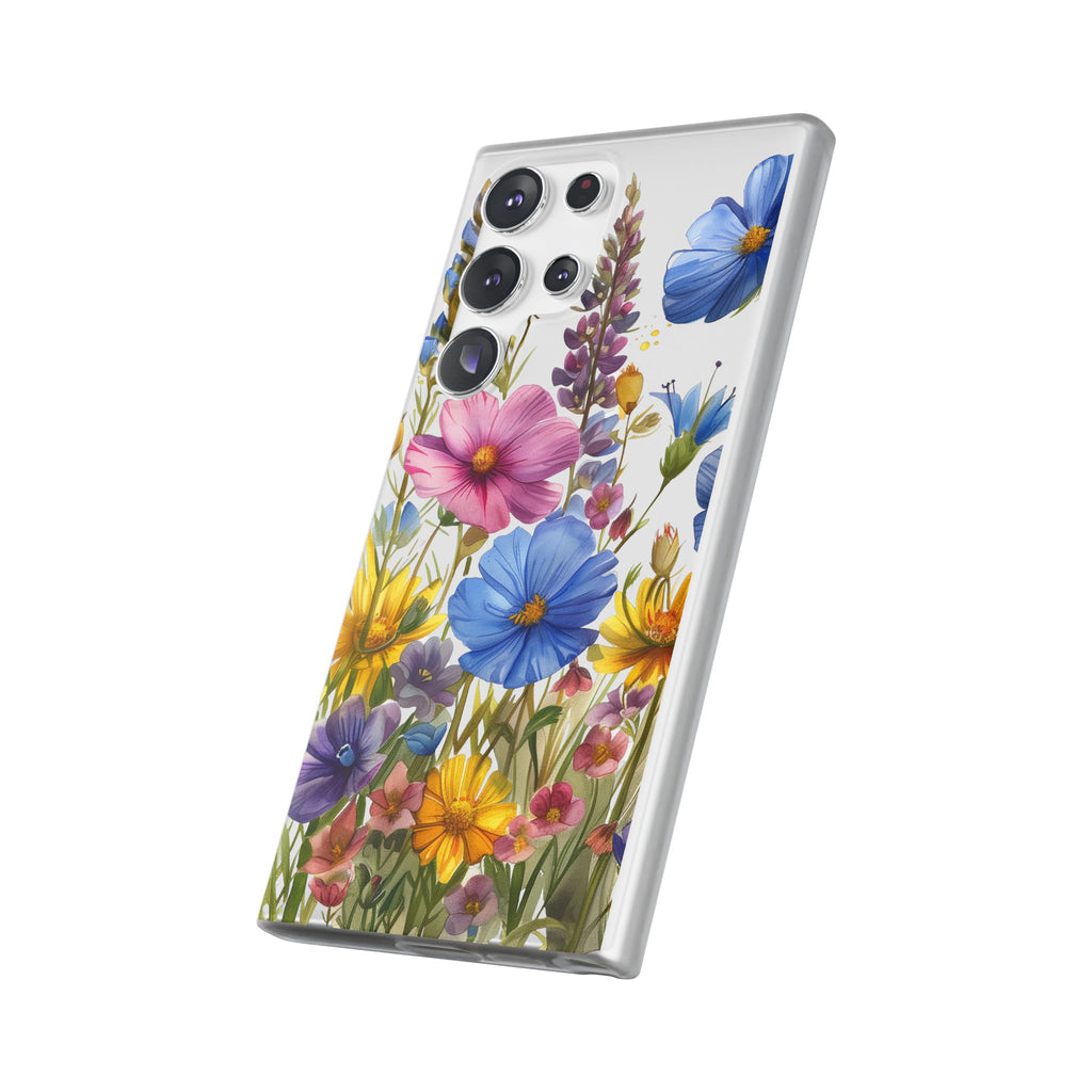Floral Phone Case: Slim Matte TPU Cover, Wildflower Garden