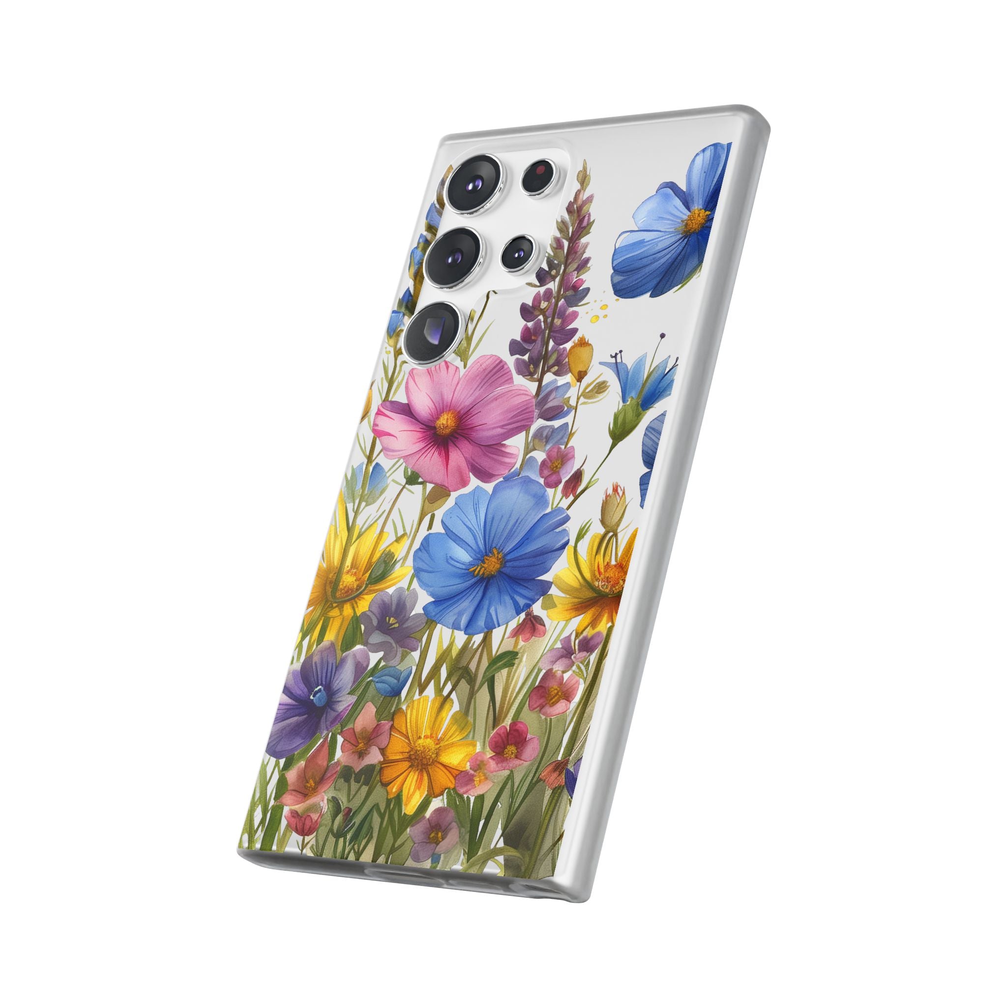 Floral Phone Case: Slim Matte TPU Cover, Wildflower Garden