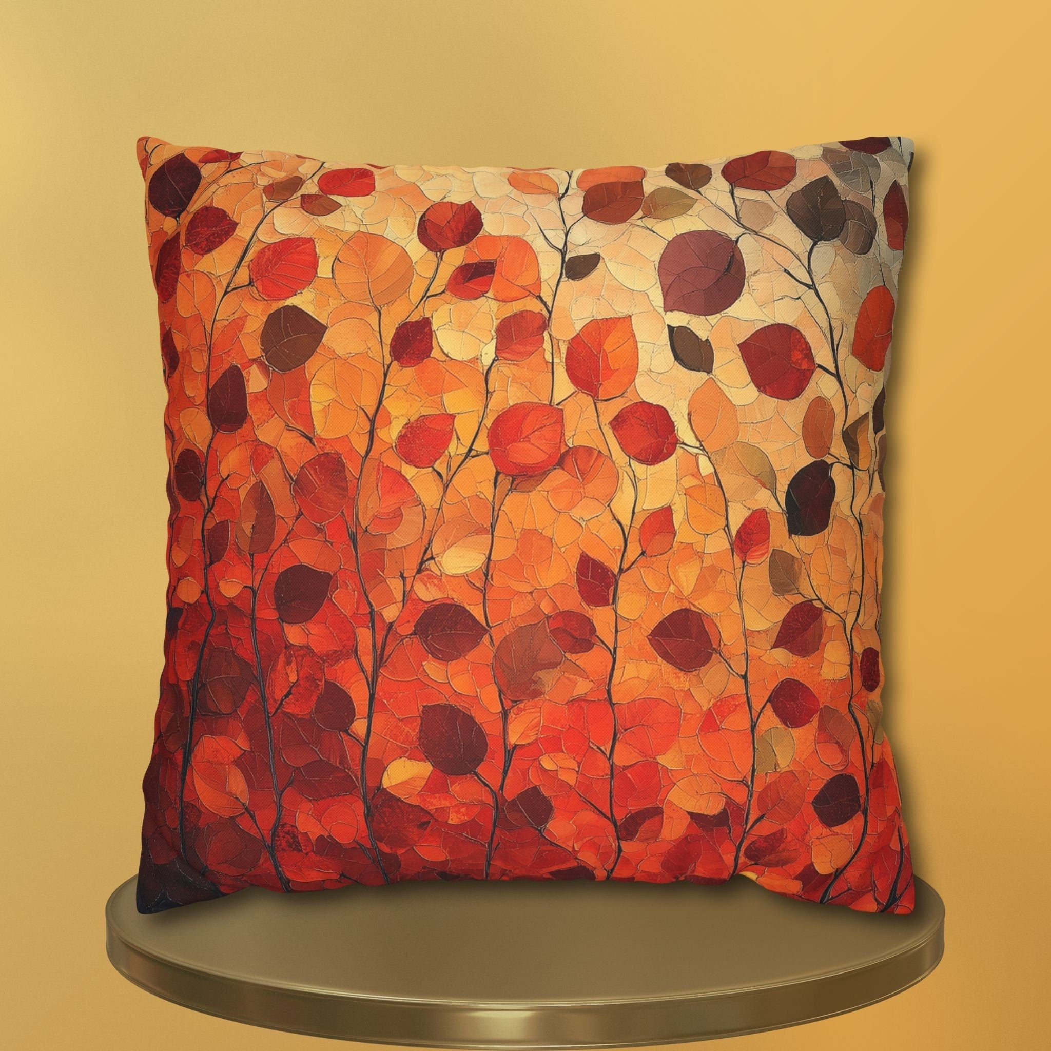 Autumn Leaves Pillow Cover | Vibrant Fall Colors with Ombré effect | Seasonal Home Decor