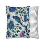 Chinoiserie Songbird Throw Pillow Cover: Cobalt, Teal, Violet - Multiple Sizes