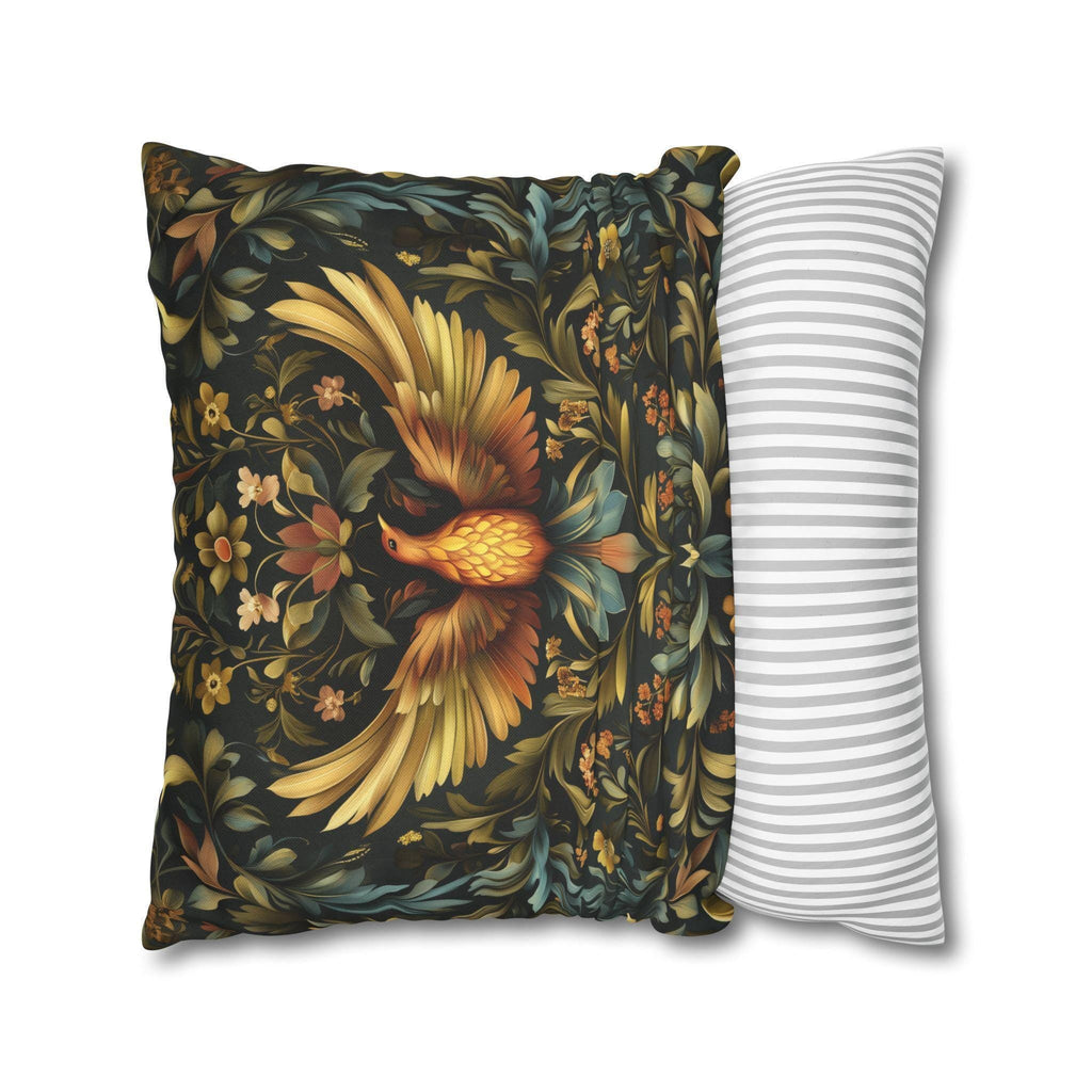 William Morris Phoenix Pillow Cover: Majestic Firebird Arts and Crafts Decorative Accent