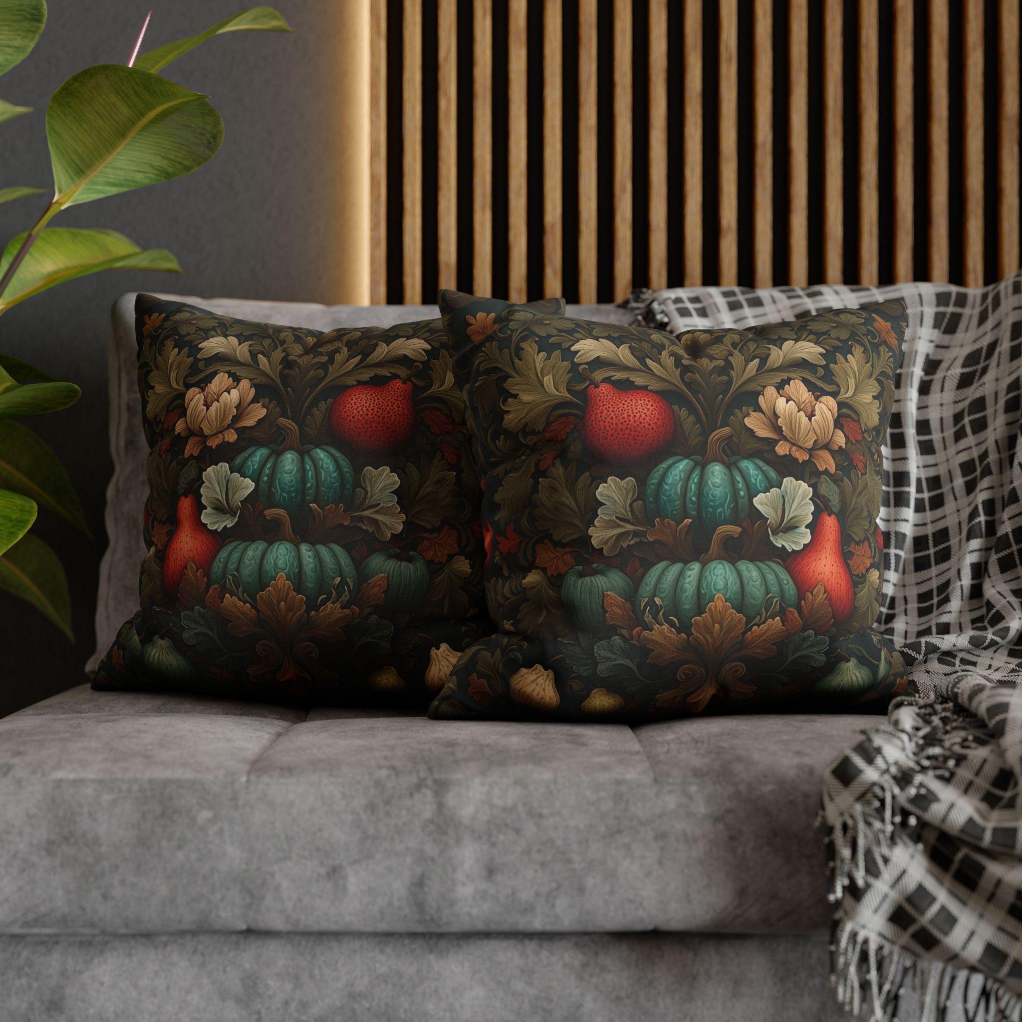 William Morris Inspired Pumpkin Pillow Cover: Art Nouveau Fall Decor