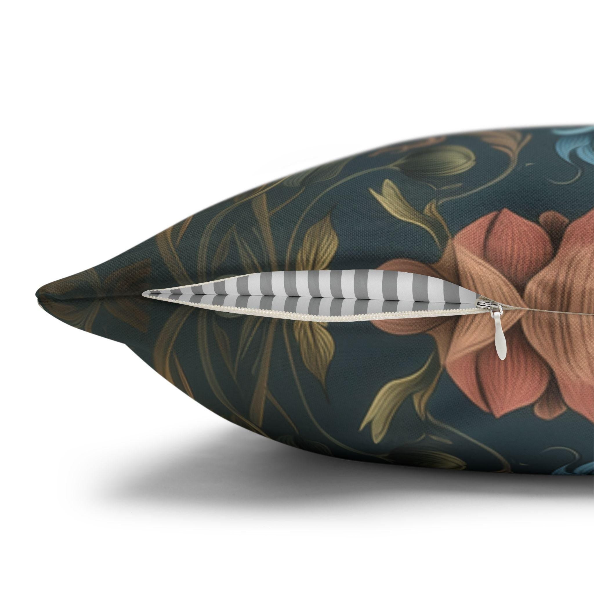 Donkey Garden Floral Pillow Cover: William Morris Inspired Botanical Meadow Decor