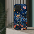 Blue Wildflower MagSafe iPhone Case: Dreamy Floral Design 14 15 16 Pro Plus Max