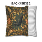 Autumn Crow Pillow Cover: Moody Botanical Fall & Halloween Decor