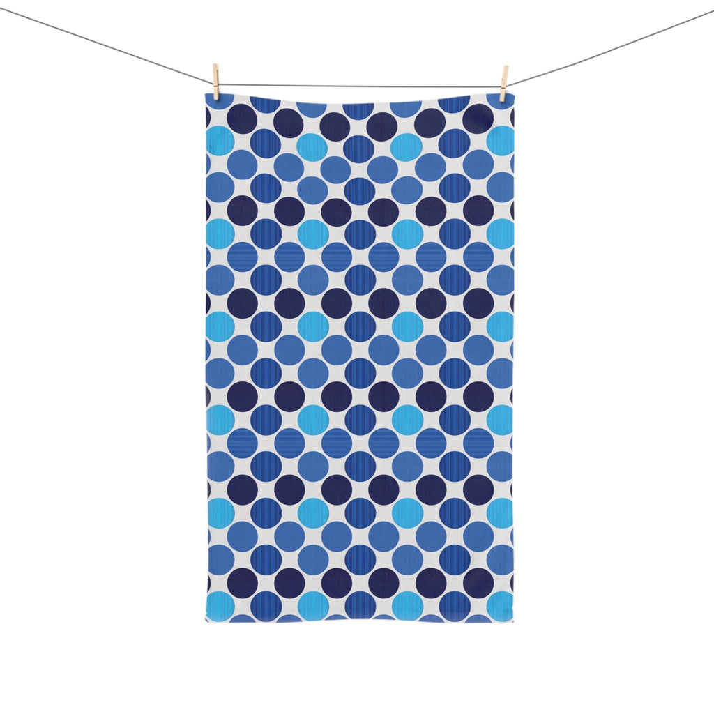 Bauhaus Hand Towel: Retro Mid Century Modern Polka Dot Decor