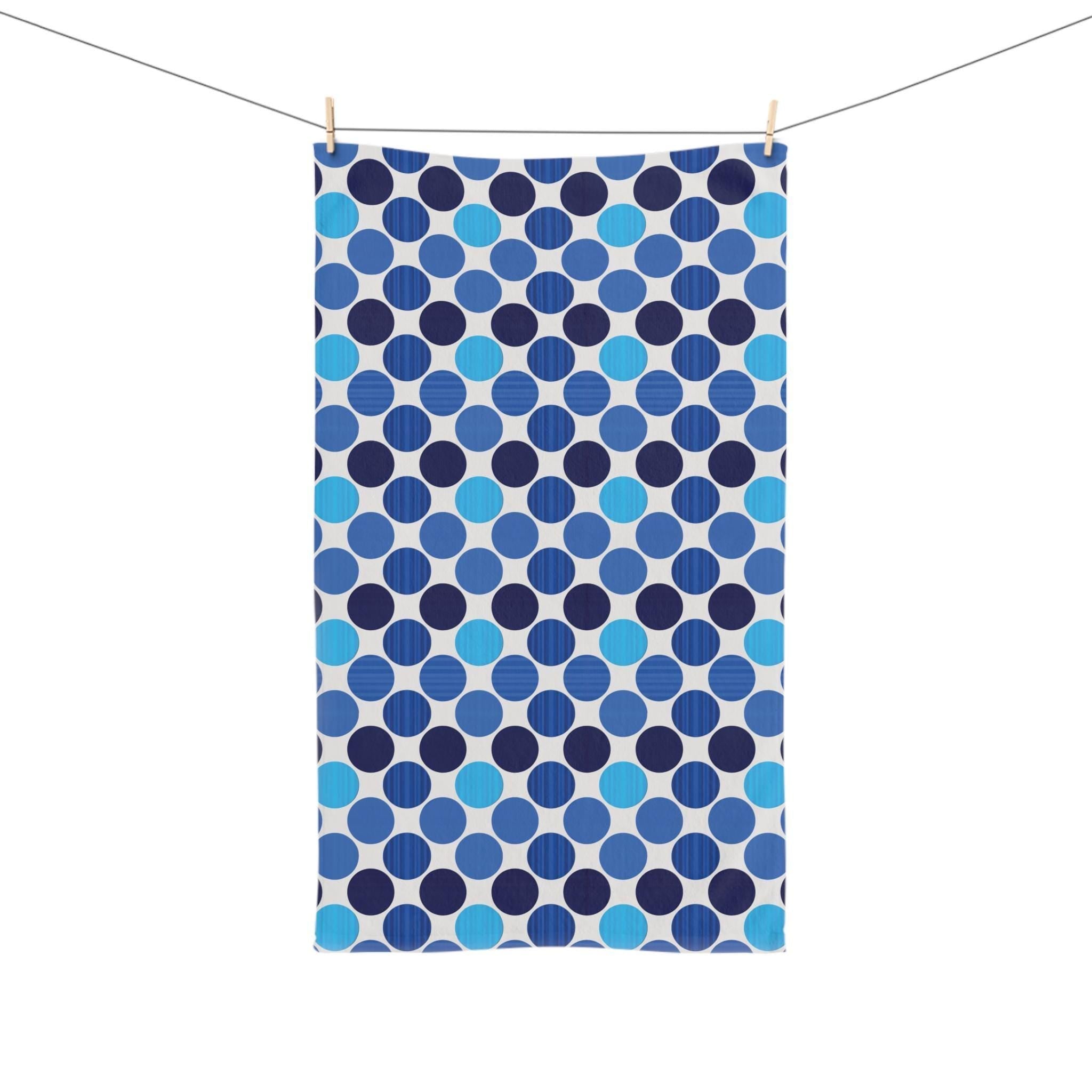 Bauhaus Hand Towel: Retro Mid Century Modern Polka Dot Decor