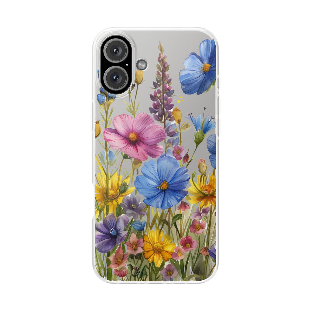 Floral Phone Case: Slim Matte TPU Cover, Wildflower Garden
