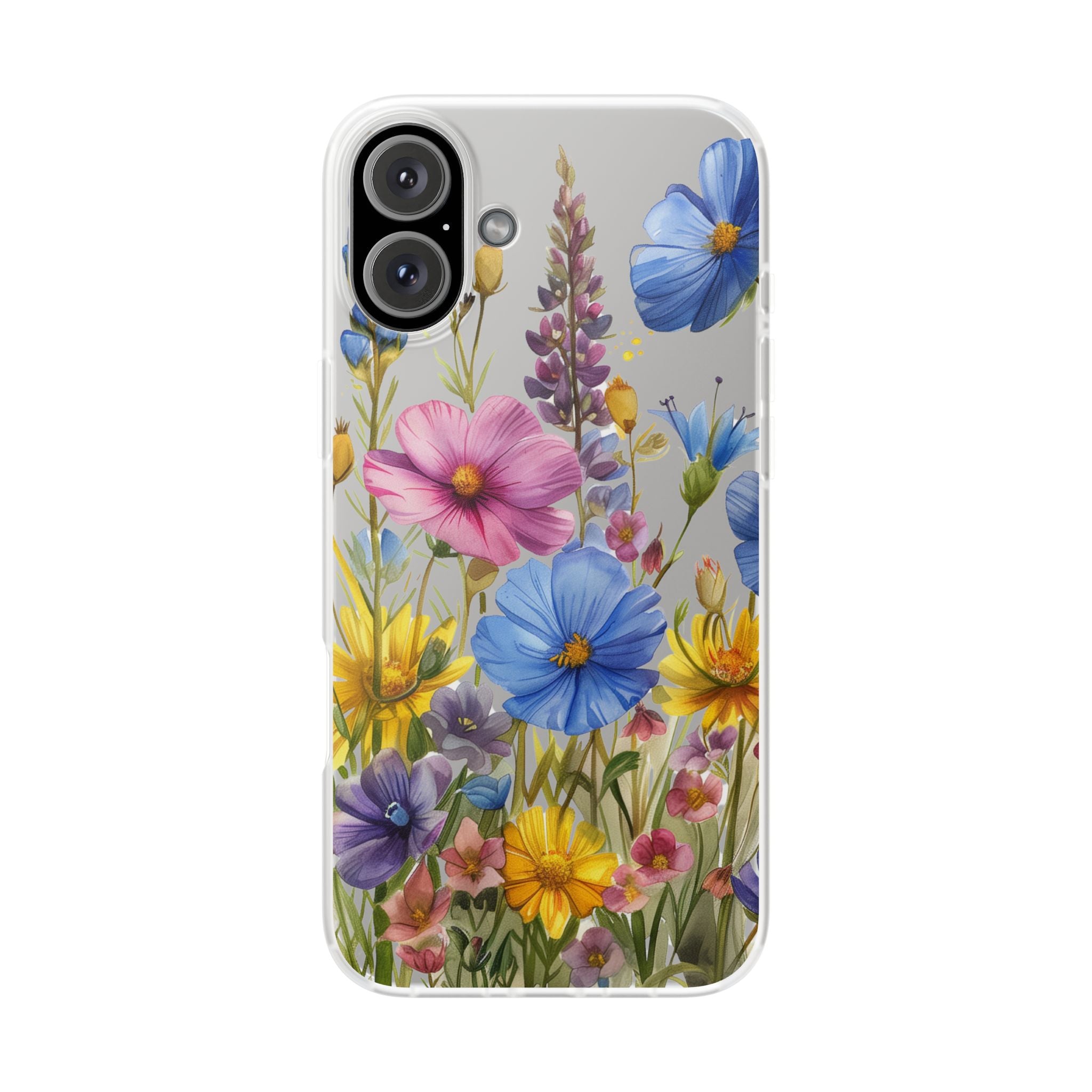 Floral Phone Case: Slim Matte TPU Cover, Wildflower Garden
