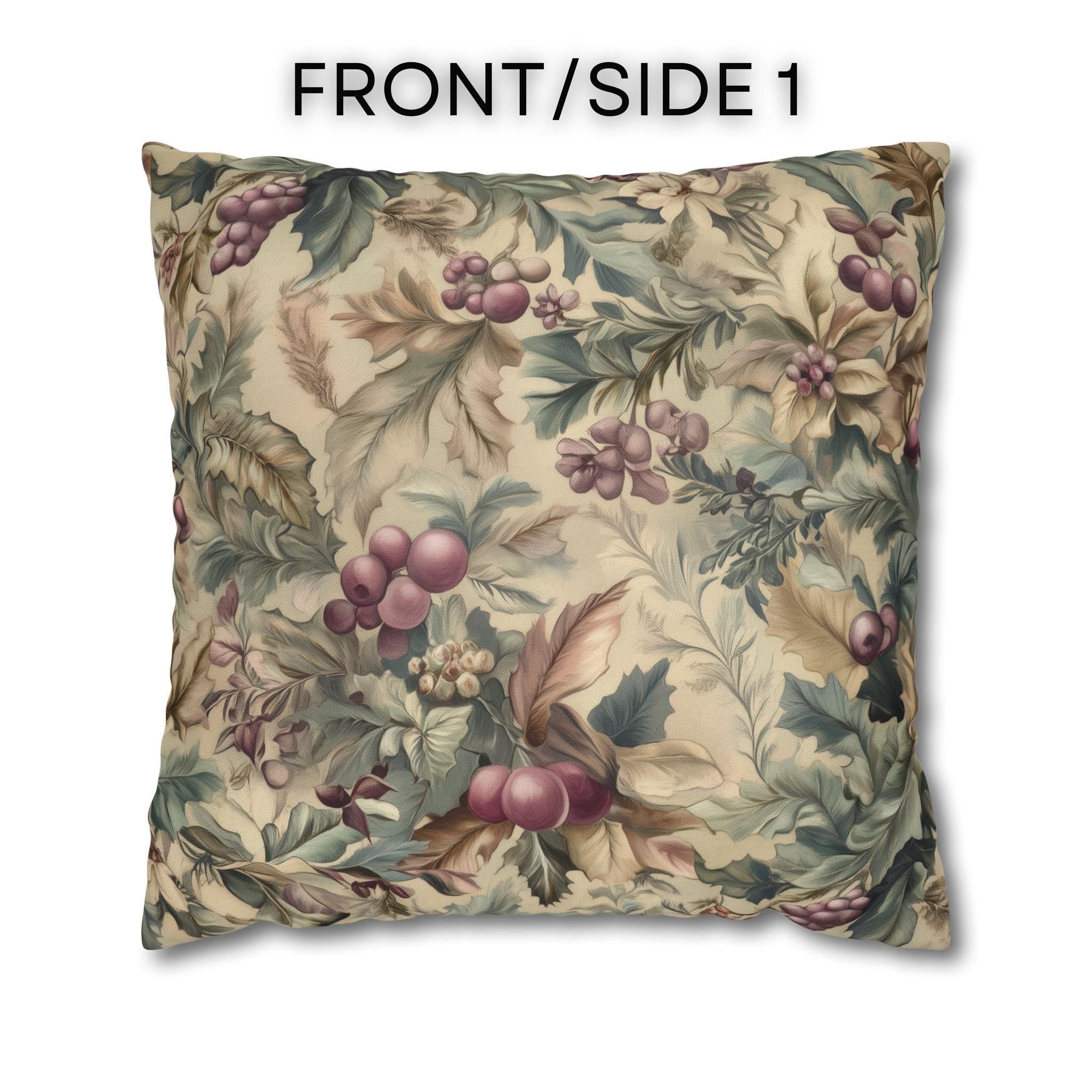 William Morris Christmas Pillow Cover: Holly Berry Arts & Crafts Style