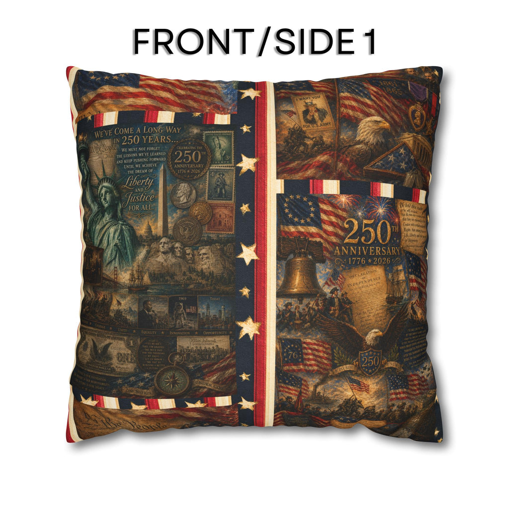 Patriotic Pillow Cover: USA 250th Anniversary Decor