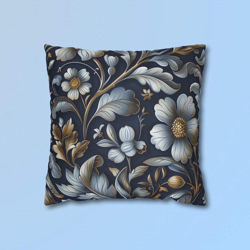 William Morris Pillow Cover: Navy Blue Floral Arts & Crafts Cushion