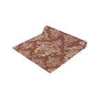 Red and Gold Damask Table Runner: Elegant Holiday Dining Decor