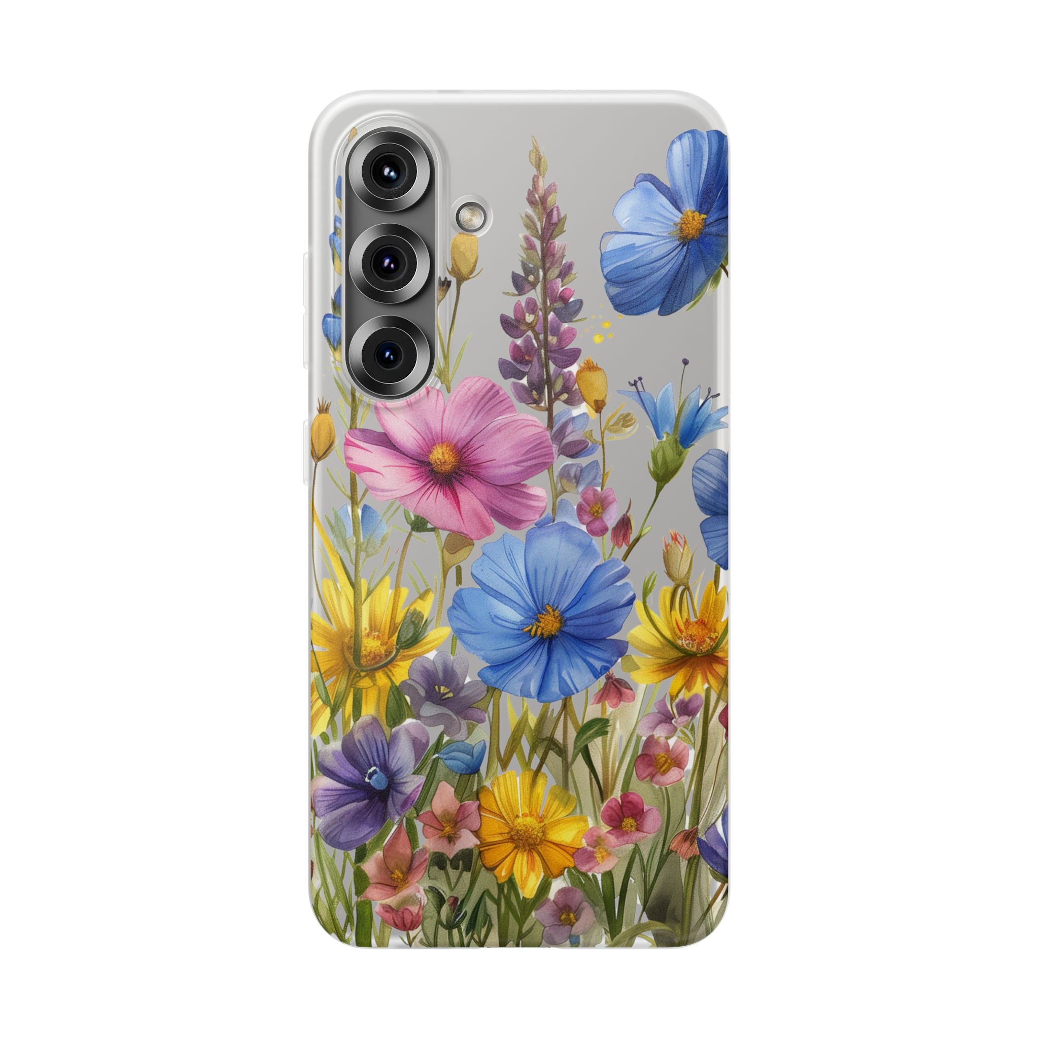 Floral Phone Case: Slim Matte TPU Cover, Wildflower Garden