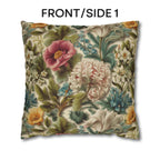 Watercolor Pastel Floral Pillow Cover:  Botanical Spring Garden Sage Pink Blue