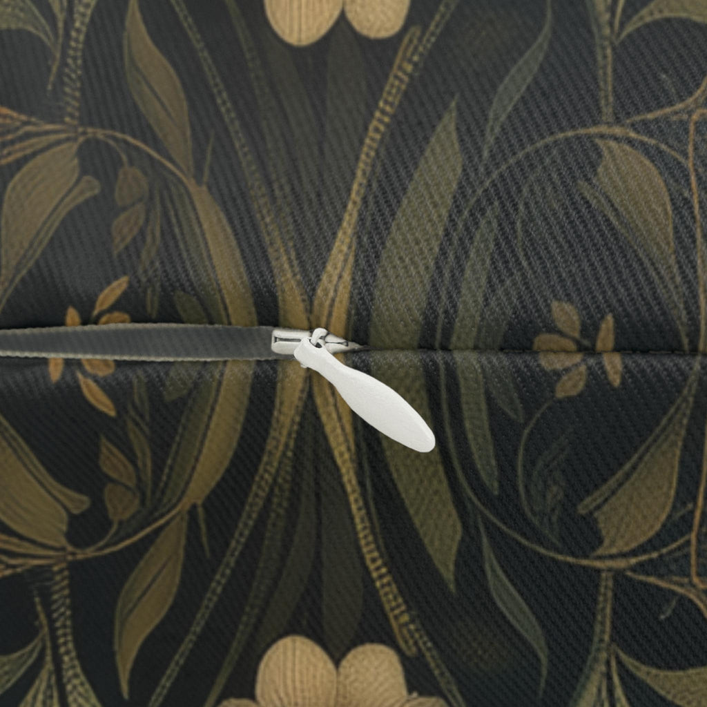 William Morris Botanical Lumbar Pillow: Golden Ochre Floral Tapestry