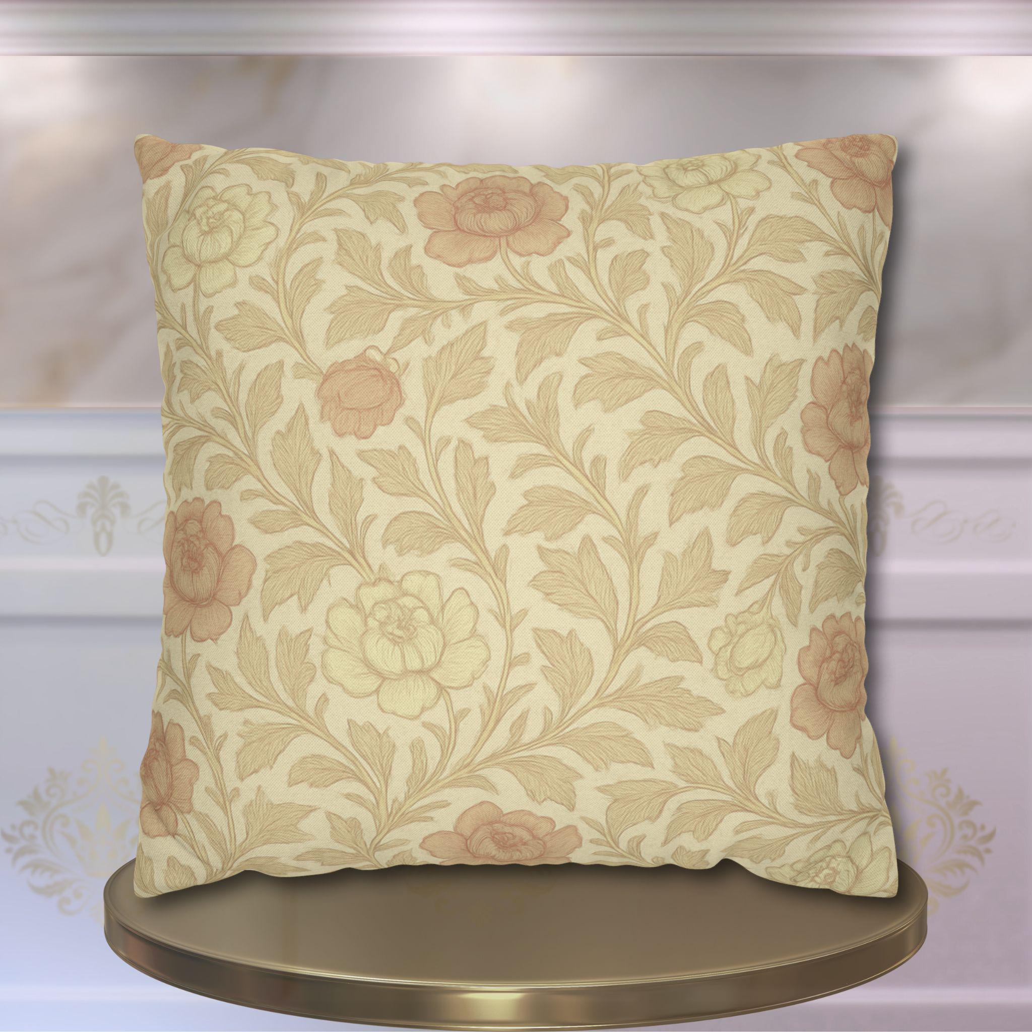 William Morris Inspired Floral Pillow Cover: French Country Cottagecore Decor
