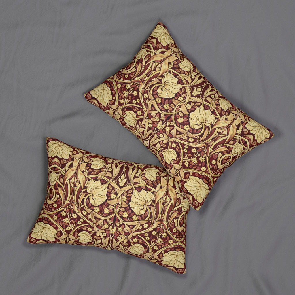 William Morris Lumbar Pillow: Burgundy Champagne Vintage Pimpernel Reconstructed