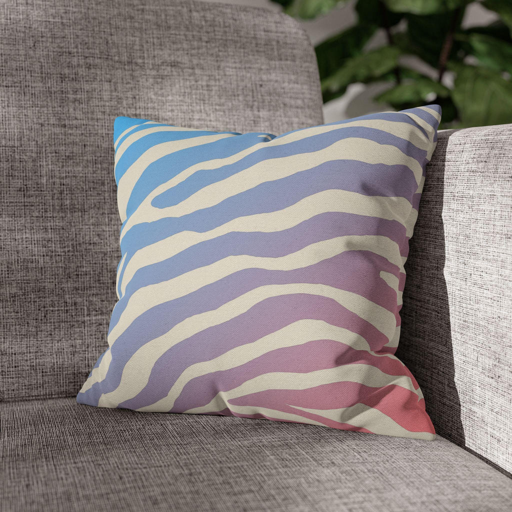 Zebra Stripe Pillow Cover: Cotton Candy Ombre, Pastel Decor