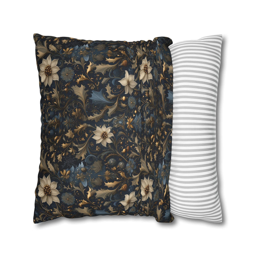 Midnight Blue William Morris Christmas Botanical Pillow Cover