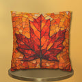 Stained Glass Autumn Maple Leaf Pillow Cover: Fall Decor, Thanksgiving Gift, Seasonal Accent