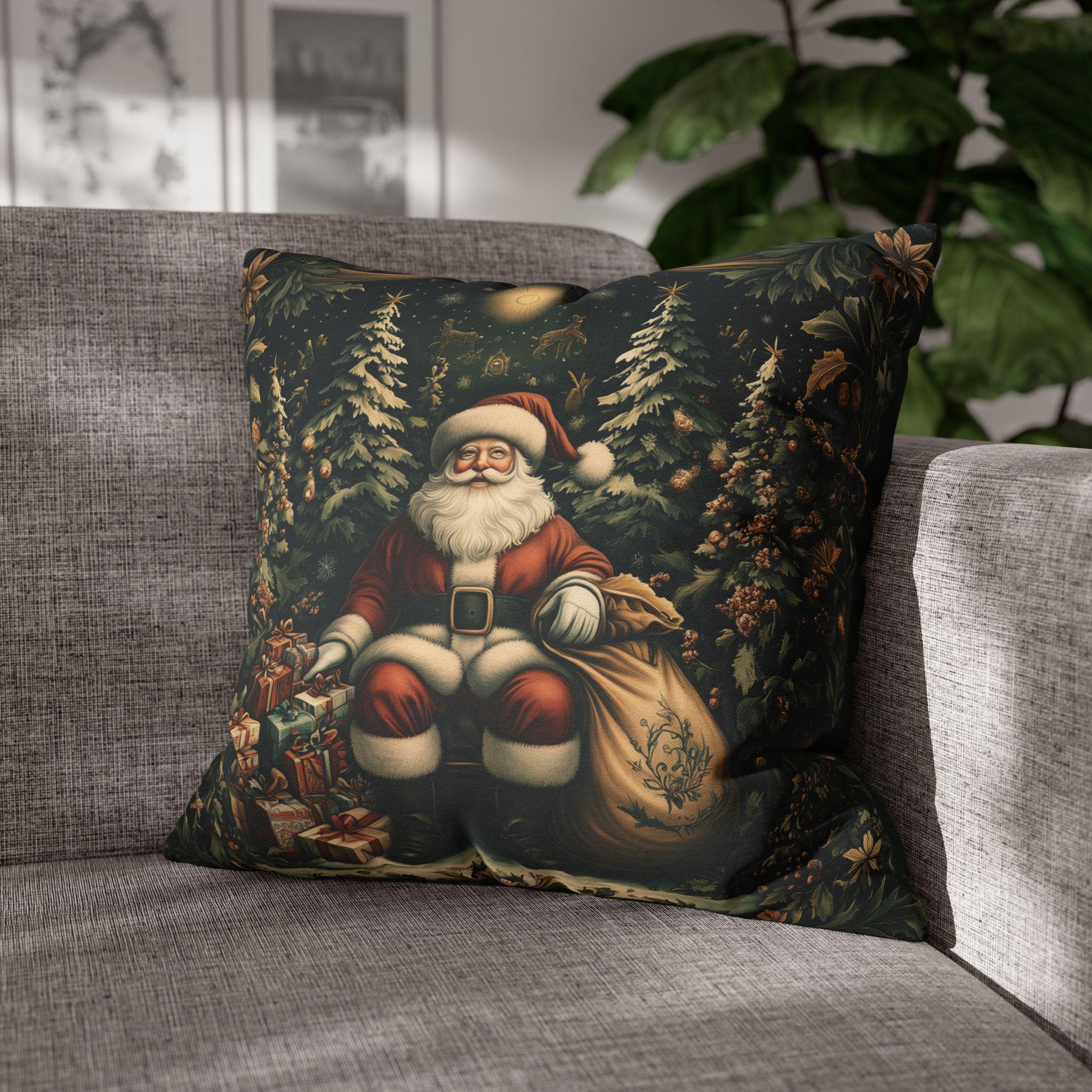 William Morris Santa Claus Pillow Cover: Vintage Style Christmas Decor