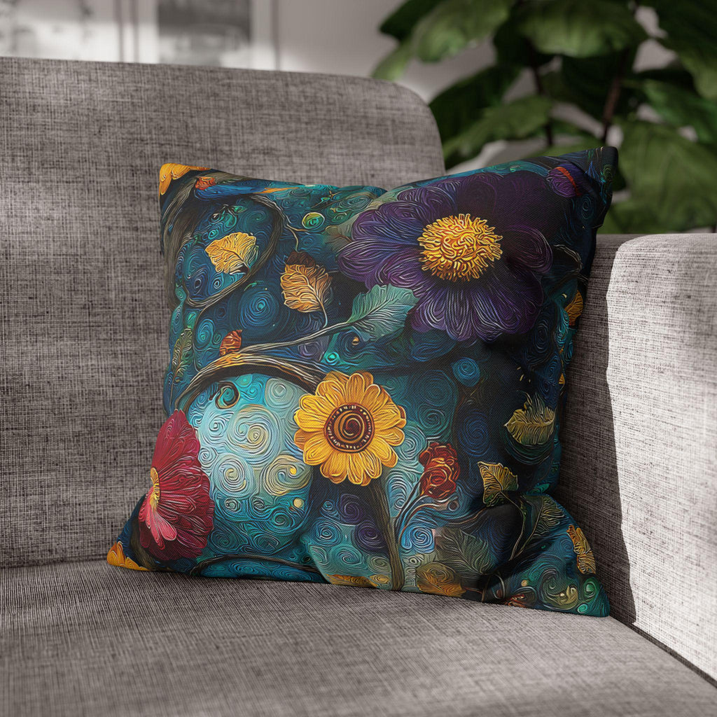 Klimt Botanical Pillow Cover: Jewel Tone Art Nouveau Floral Inspired by Gustav Klimt