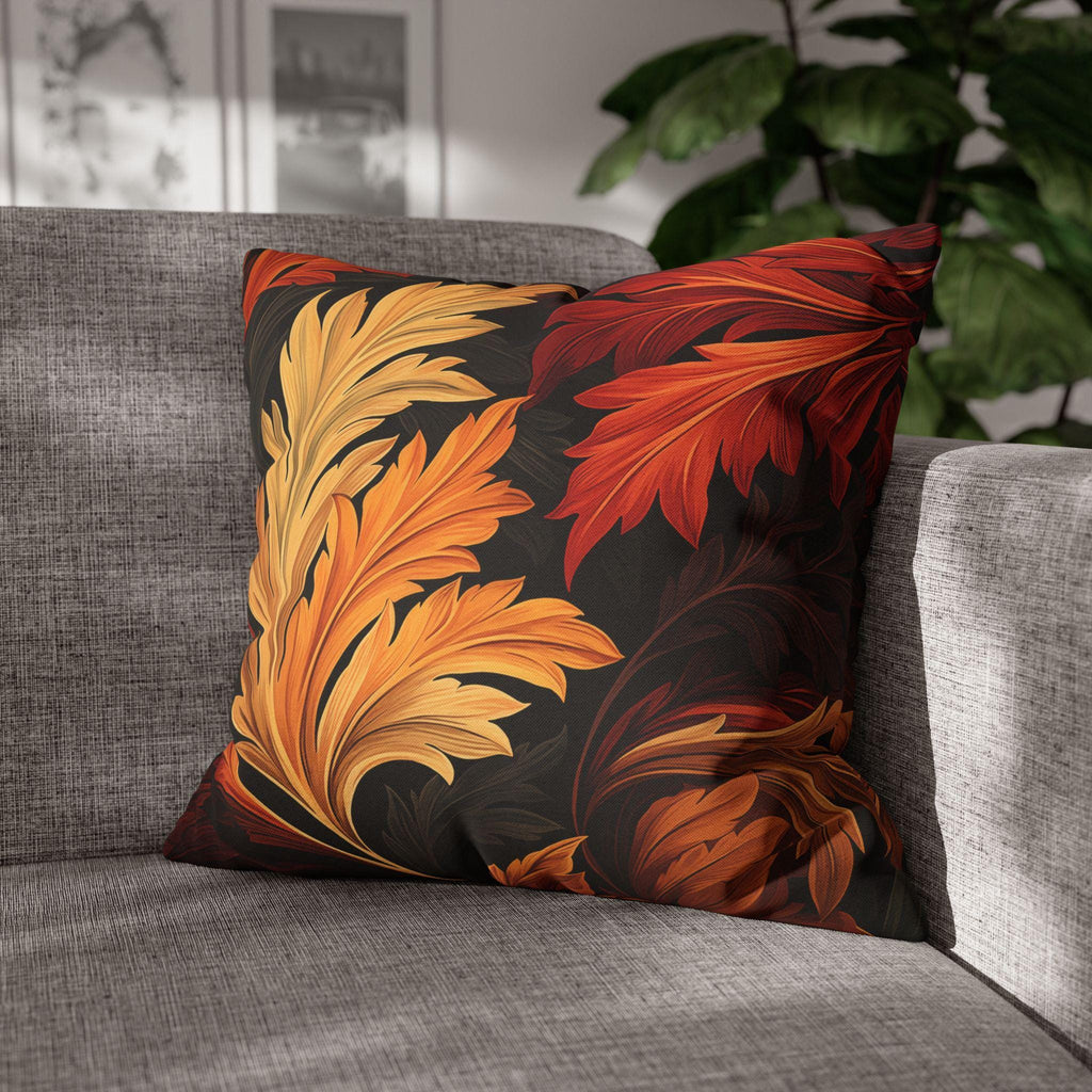 William Morris Autumn Leaves Pillow Cover: Vintage Style Harvest Swirl Accent