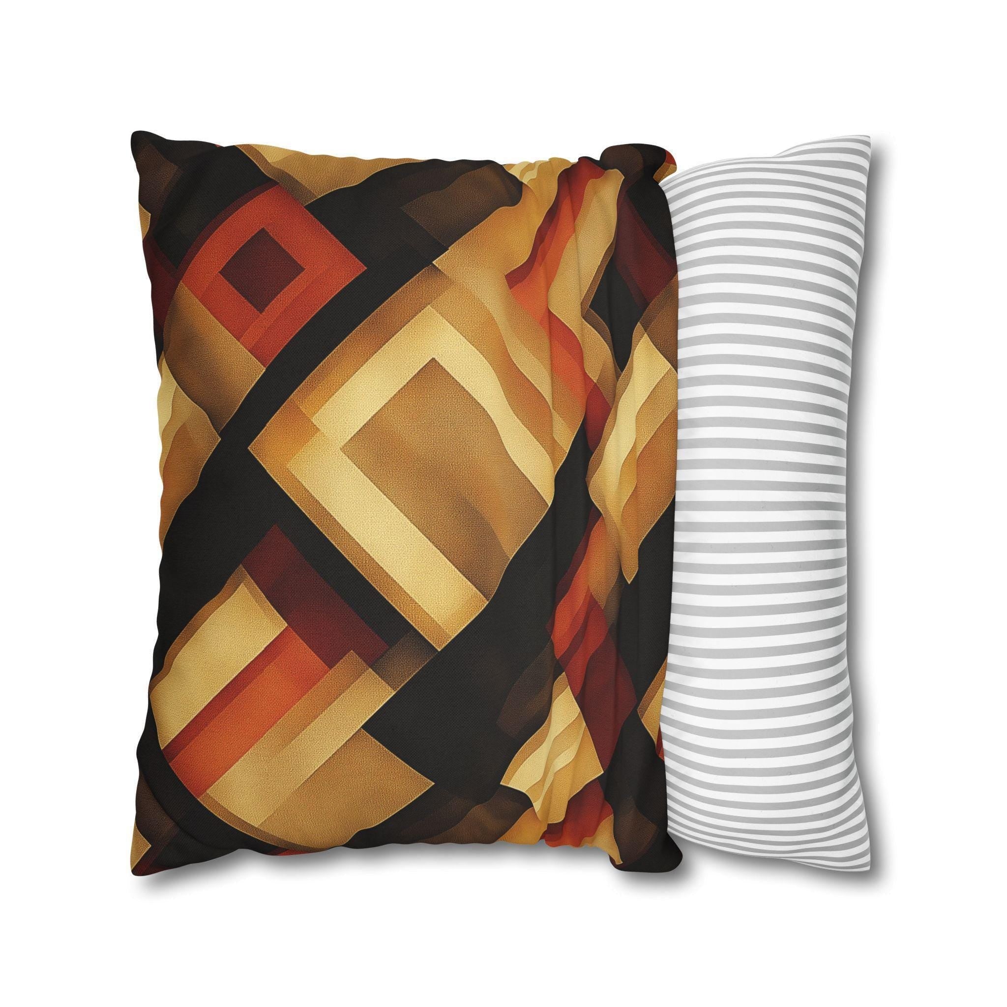 Geometric Pillow Cover: Modern Earthy Design (14x14 to 20x20 inches)