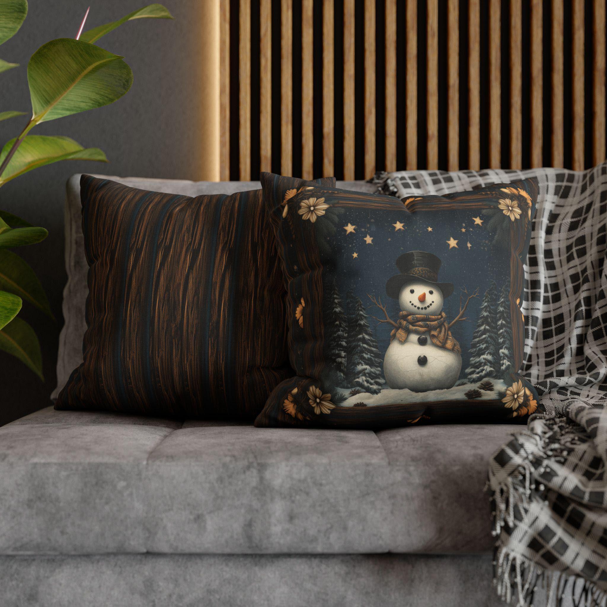 William Morris Snowman Pillow Cover: Christmas Decorative Throw Pillowcase