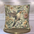 Botanical Hummingbird Tapestry Pillowcase: William Morris Inspired Arts & Crafts Floral Bird Cushion Cover