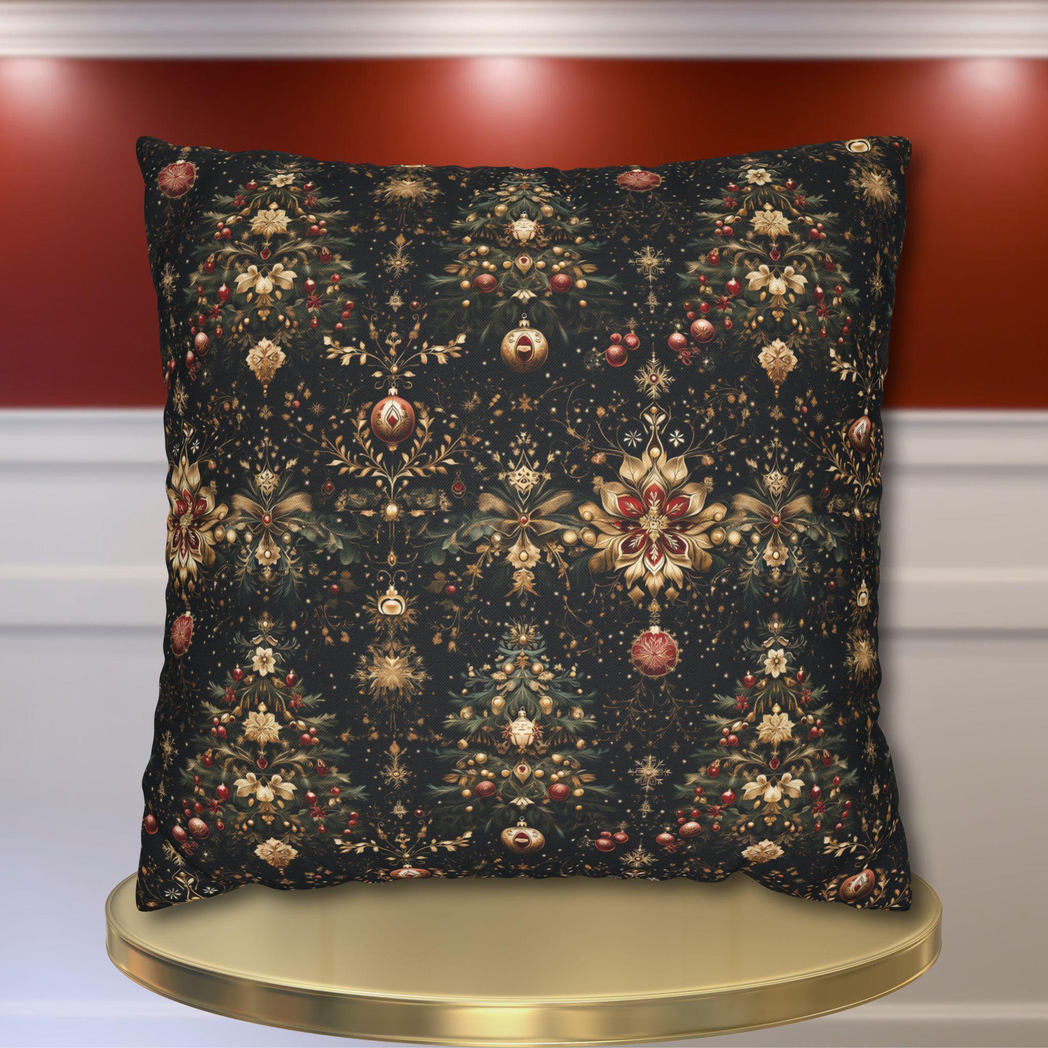 Elegant Christmas Decorations Pillow Cover, Holiday Decorative Cushion Cover