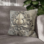 Rococo Inspired Ornamental Pillowcase, Ancanthus Leave Beige Cream Design, Luxury Home Decor