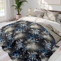 Winter Snowflake Fleece Blanket: Holiday Home Decor Throw