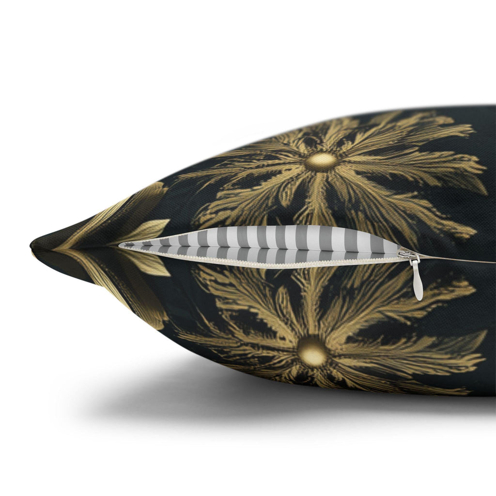 Poinsettia Pillow Cover, Red and Gold, Holiday Home Decor