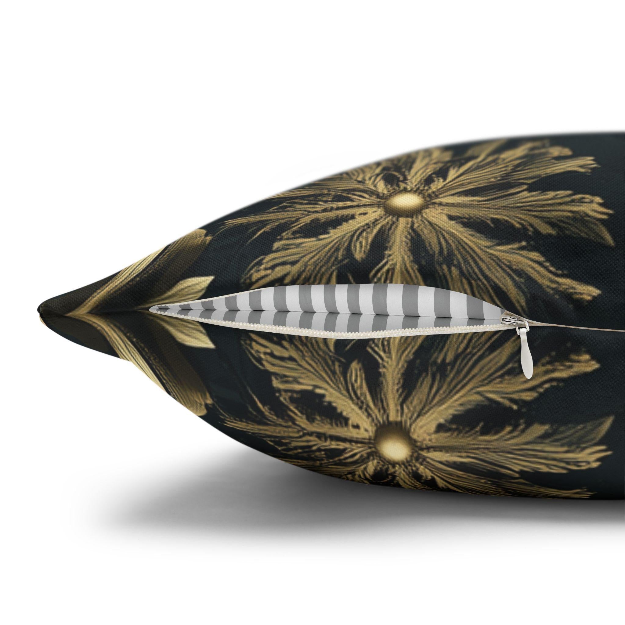 Poinsettia Pillow Cover, Red and Gold, Holiday Home Decor