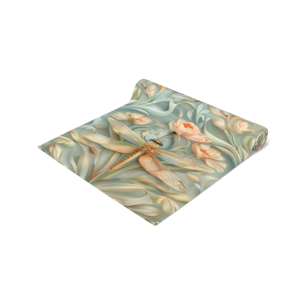 William Morris Dragonfly Table Runner: Floral Nature Design