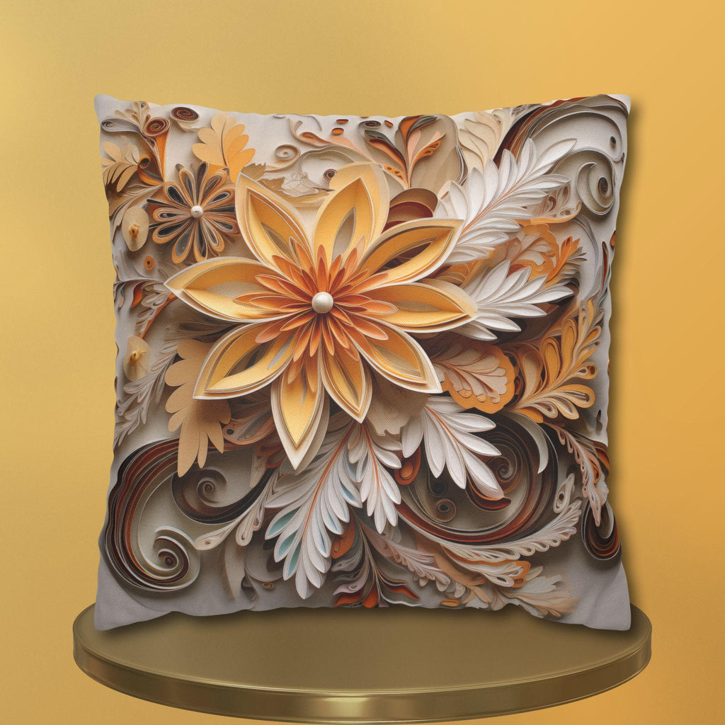 Autumn Chrysanthemum Pillow Cover, Fall Floral Accent Cushion