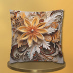 Autumn Chrysanthemum Pillow Cover, Fall Floral Accent Cushion