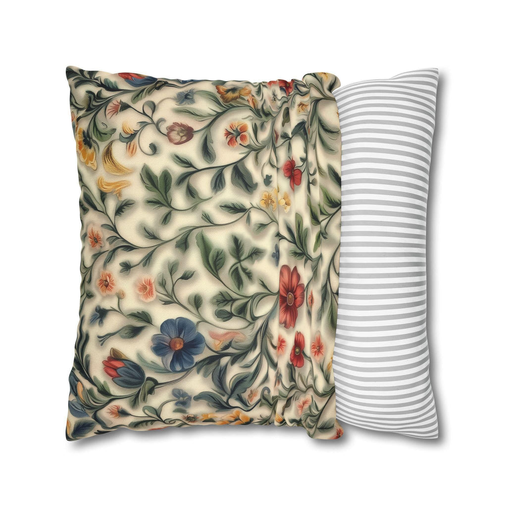 Vintage-Inspired William Morris Botanical Floral Cream Throw Pillow Cover - Soft Garden Cushion