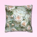 Blush Rose Pillow Cover: Coquette Floral Cushion, Feminine Bedroom Decor