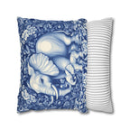 William Morris Inspired Elephant Pillow Cover: Blue & White Botanical Tapestry Cushion Case