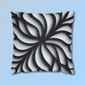 Abstract Floral Pillow Cover, Black and White Geometric Cushion