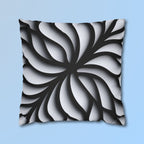 Abstract Floral Pillow Cover, Black and White Geometric Cushion