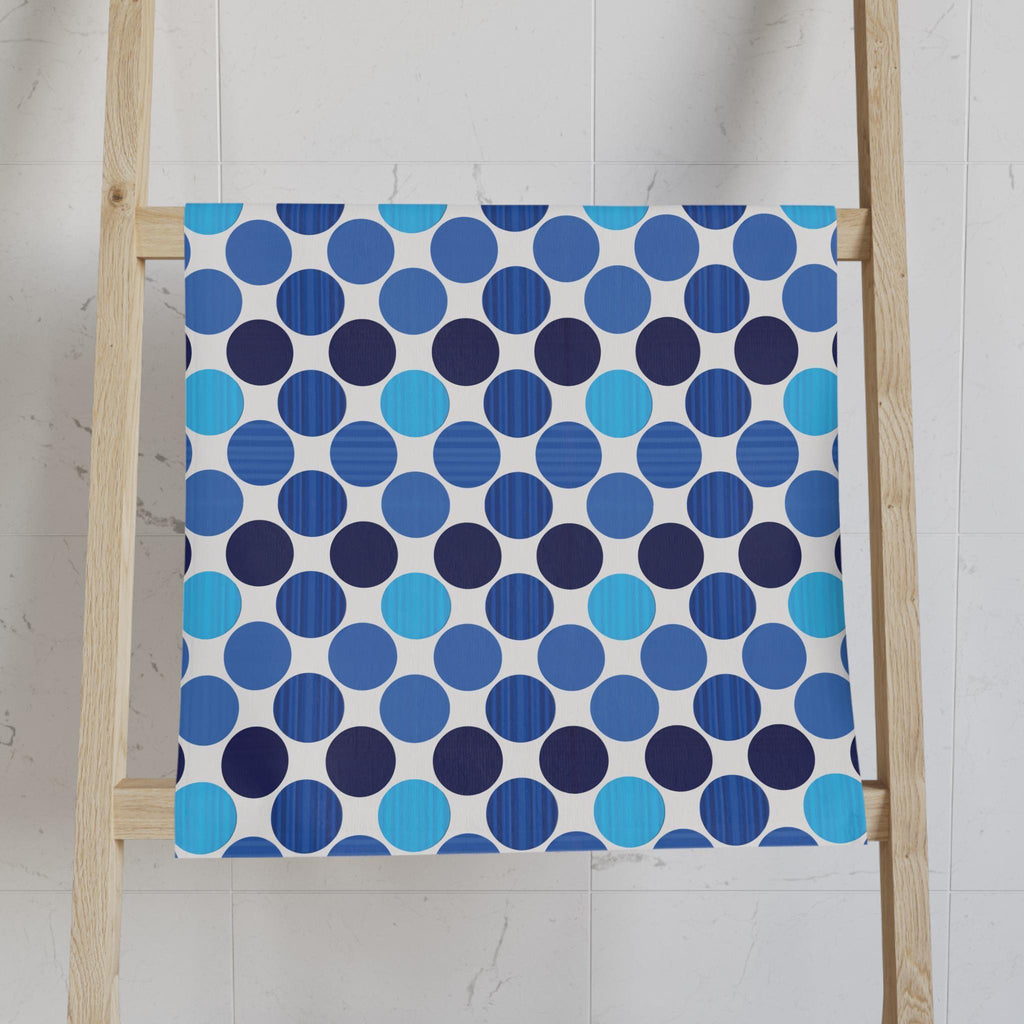 Bauhaus Hand Towel: Retro Mid Century Modern Polka Dot Decor
