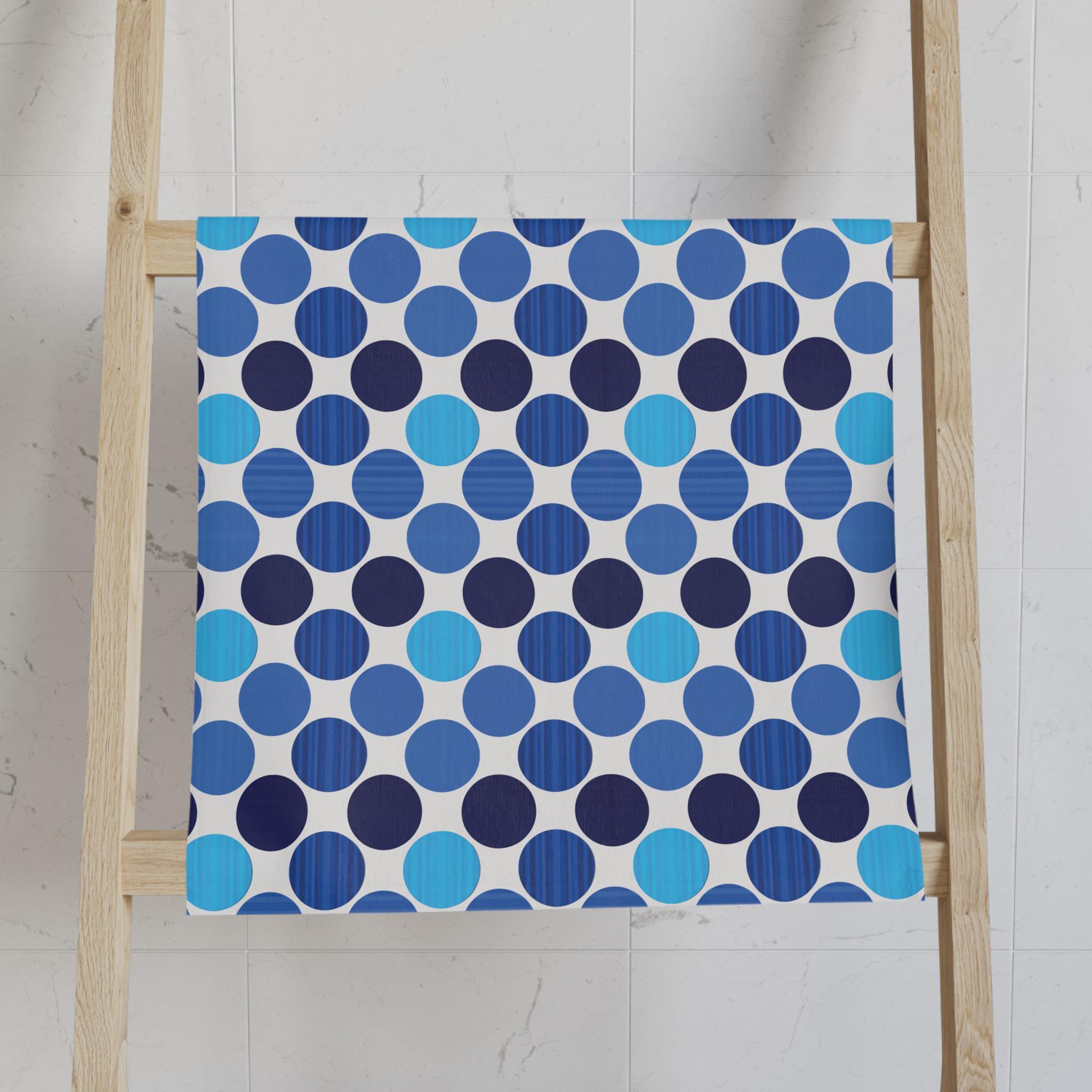 Bauhaus Hand Towel: Retro Mid Century Modern Polka Dot Decor