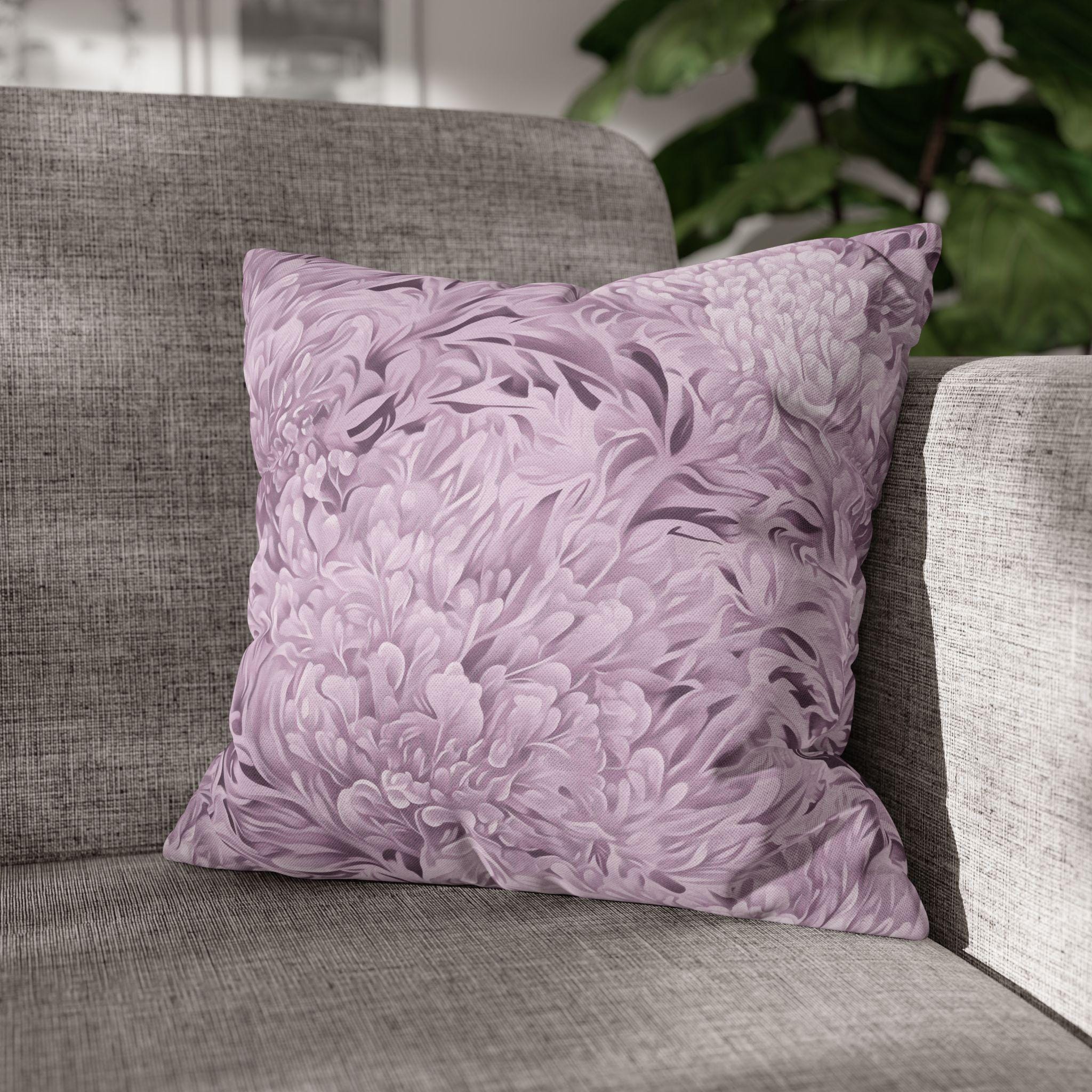 William Morris Inspired Pillow Cover: Modern Lavender Marigold Botanical, Zoomed-In Pattern