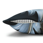 Blue Autumn Leaves Pillow Cover, Floral Pillowcase
