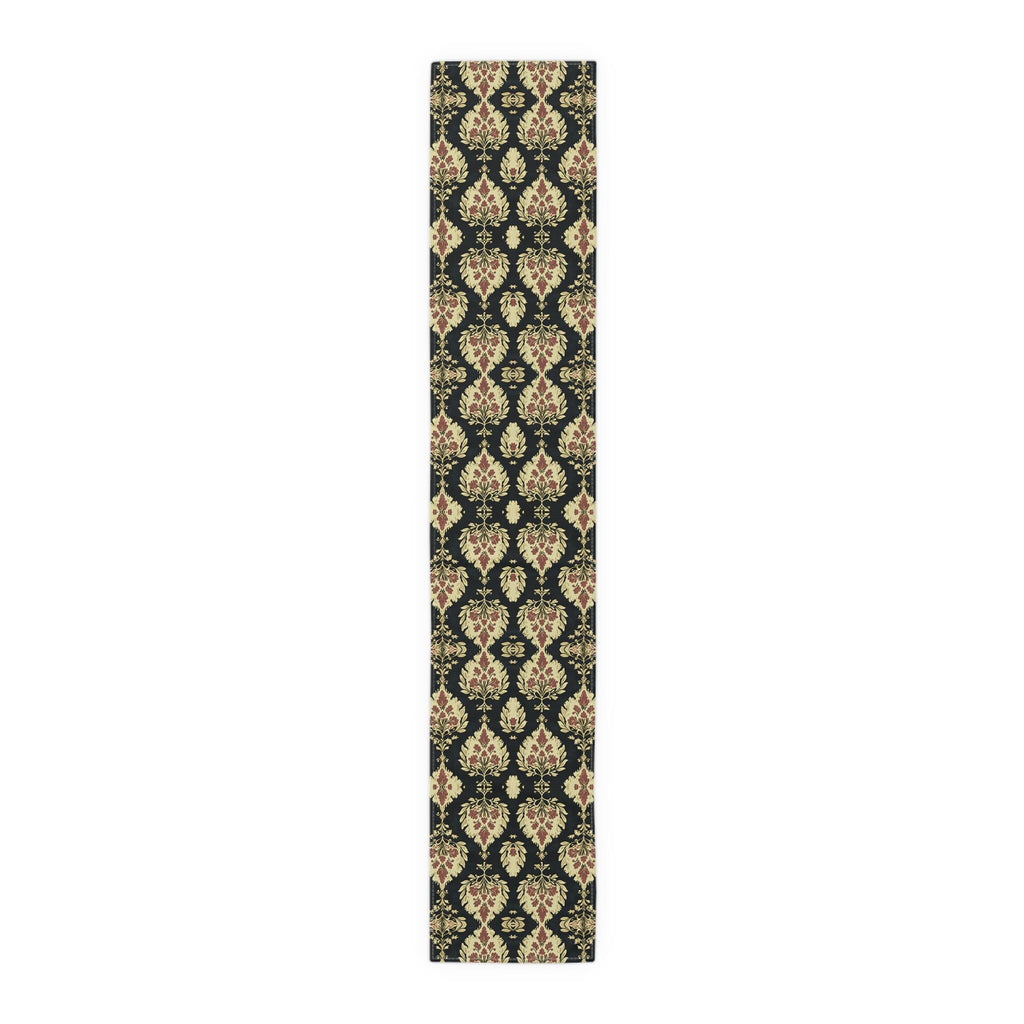 Elegant Ikat Christmas Table Runner: Red Green Gold